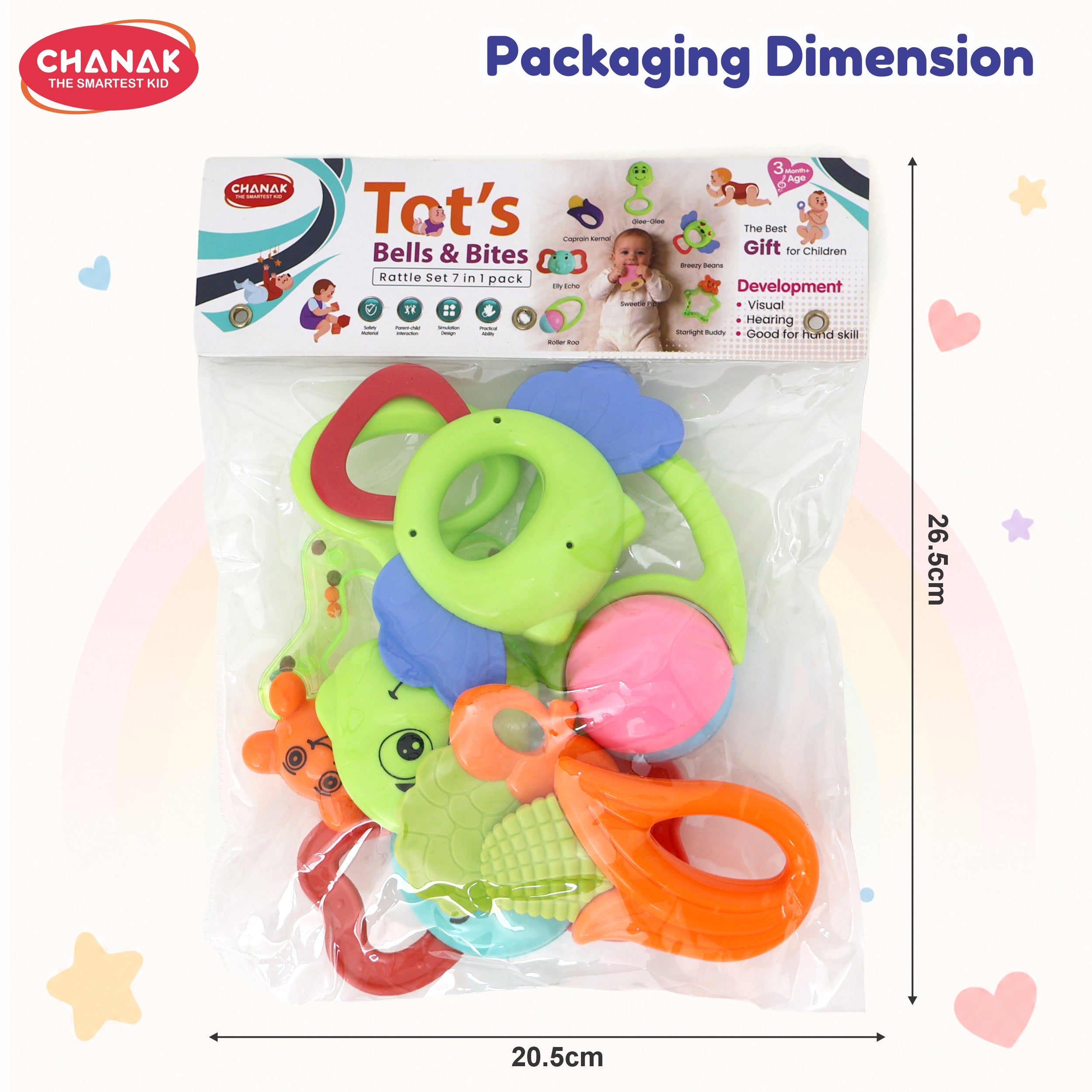 Chanak Baby Rattle Set for Newborns 0-6 Months