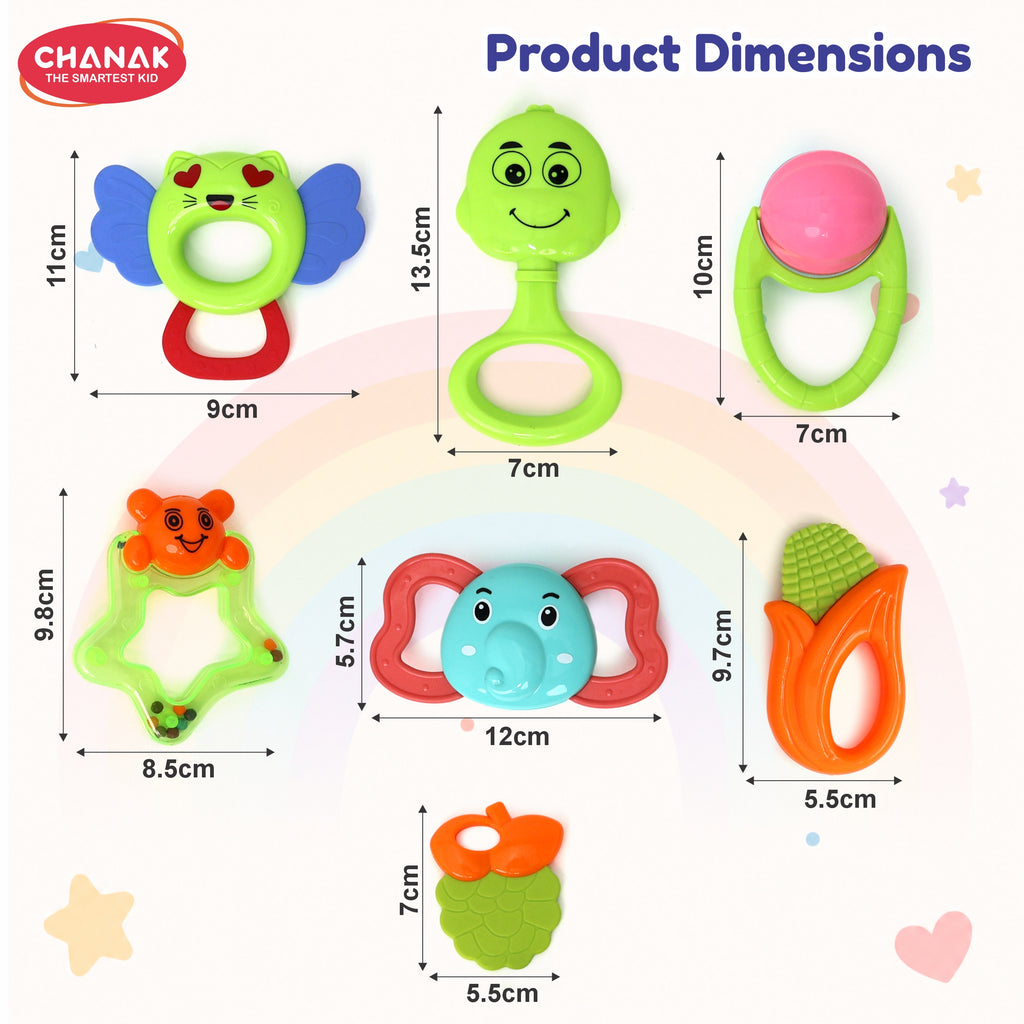 Chanak Baby Rattle Set for Newborns 0-6 Months