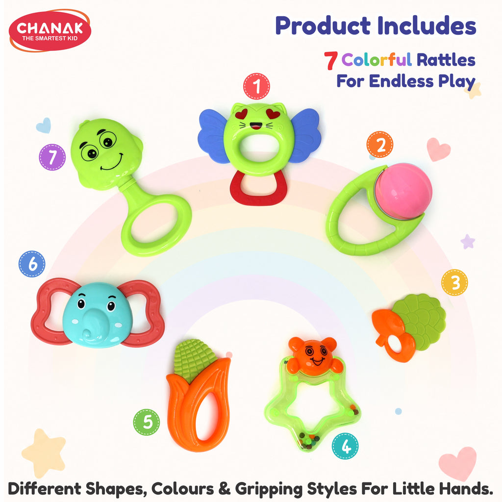Chanak Baby Rattle Set for Newborns 0-6 Months