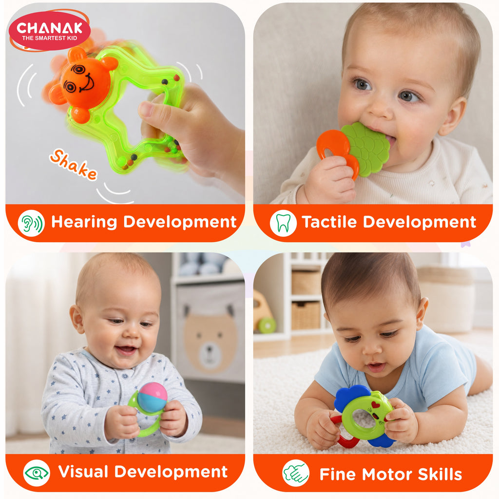 Chanak Baby Rattle Set for Newborns 0-6 Months
