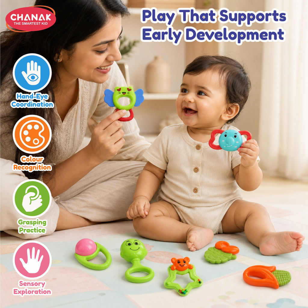 Chanak Baby Rattle Set for Newborns 0-6 Months