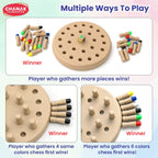Chanak Memory Chess Game for Kids with 24 Coloured Pegs & 1 Dice, Memory Match Stick Chess, Educational Block Board Games, Multiplayer Brain Puzzle Game for Boys & Girls 3Y+, BIS Approved