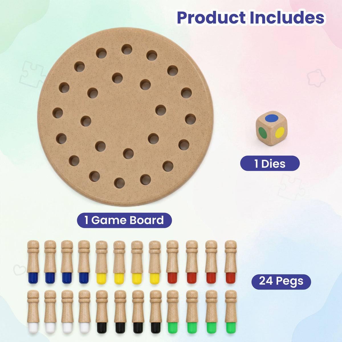 Chanak Memory Chess Board Game for Kids 3+ Years | 24 Coloured Pegs, Multiplayer Brain Puzzle – BIS Approved