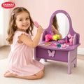 Chanak Wooden Vanity Dressing Table for Girls 3+ Years | 15+ Accessories Makeup Kit with Mirror & Storage – BIS Approved