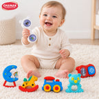 Chanak Baby Rattle Set for 3-12 Months | 6 Pcs Non-Toxic BPA Free Sensory Toy – BIS Approved