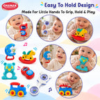 Chanak Baby Rattle Set for 3-12 Months | 6 Pcs Non-Toxic BPA Free Sensory Toy – BIS Approved