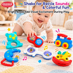 Chanak Baby Rattle Set for 3-12 Months | 6 Pcs Non-Toxic BPA Free Sensory Toy – BIS Approved