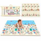 Chanak Baby Mats for Floor, Foldable Baby Mats, 6.46 X 4.92 Ft Reversible Crawling Play Mat with Soft Cushioned Anti-Slip Surface, Waterproof & Easy to Clean Portable Kids Floor Mat with Carry Bag