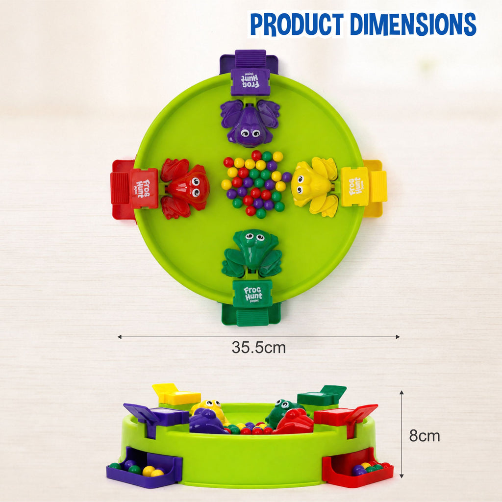 Chanak Hungry Frog Game for Kids 4+ Years | Press & Catch Frog Eating Beans Game with 32 Balls – BIS Approved(Green)