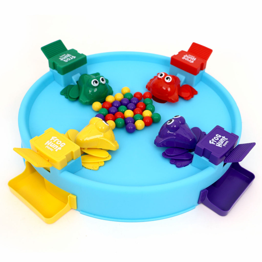 Chanak Hungry Frog Game for Kids 4+ Years | Press & Catch Frog Eating Beans Game with 32 Balls – BIS Approved (Blue)