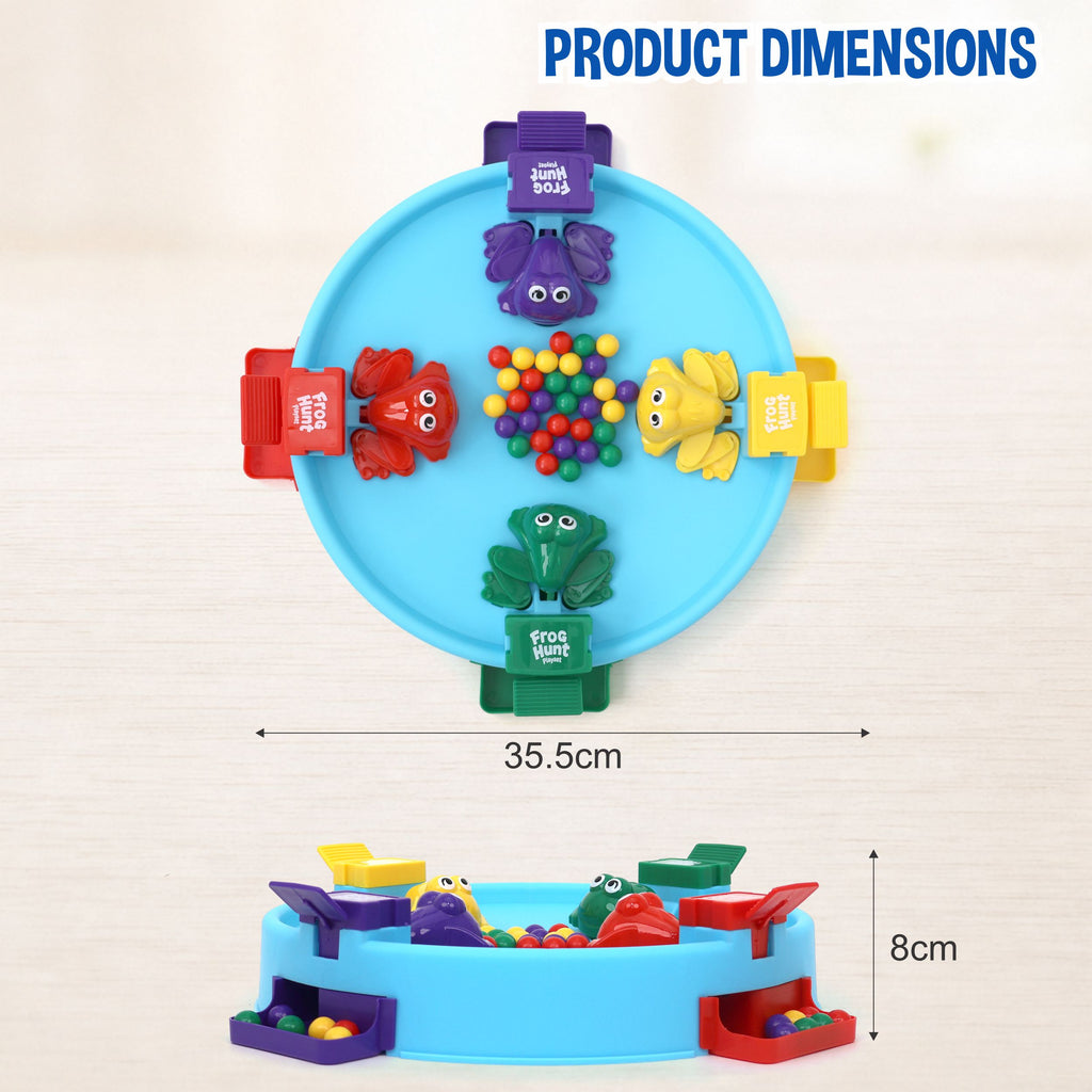 Chanak Hungry Frog Game for Kids 4+ Years | Press & Catch Frog Eating Beans Game with 32 Balls – BIS Approved (Blue)