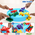 Chanak Hungry Frog Game for Kids 4+ Years | Press & Catch Frog Eating Beans Game with 32 Balls – BIS Approved (Blue)
