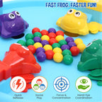 Chanak Hungry Frog Game for Kids 4+ Years | Press & Catch Frog Eating Beans Game with 32 Balls – BIS Approved (Blue)