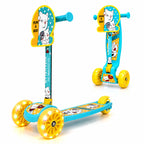 Chanak 3 Wheel Kick Scooter for Kids, Adjustable Handlebar Kids Scooter with LED Wheels & Rear Brake, Ergonomic Grips with Foldable Design, Up to 50 kg, Skating Cycle for Boys & Girls 3Y+, Yellow