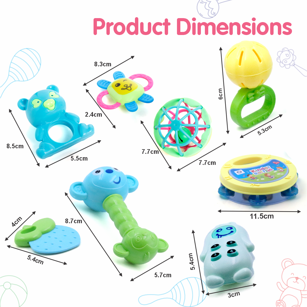 Chanak's Kinder Rattle for New Born Babies, Infants, Toddlers (8 PCS) Aditi Toys Pvt. Ltd.