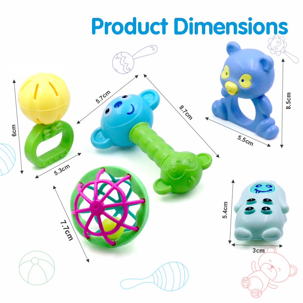 Chanak's Kinder Rattle for New Born Babies, Infants, Toddlers (5 PCS) Aditi Toys Pvt. Ltd.