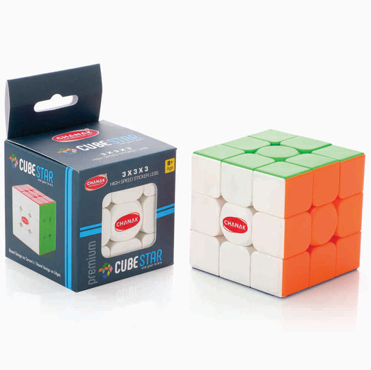 Chanak Cubestar 3x3 Highspeed Stickerless Cube Rubic Puzzle for Kids - chanak