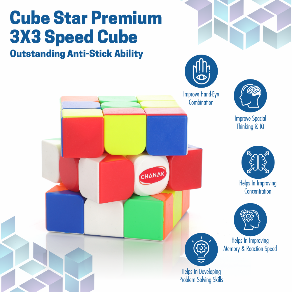 Chanak Cubestar 3x3 Highspeed Stickerless Cube Rubic Puzzle for Kids Aditi Toys Pvt. Ltd.