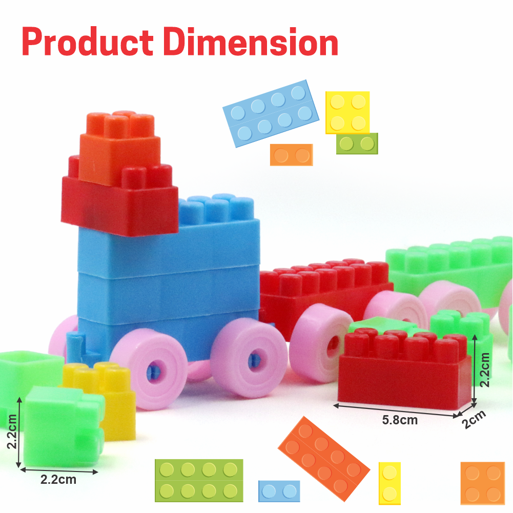 Chanak Plastic Building Blocks for Kids with Wheels Construction