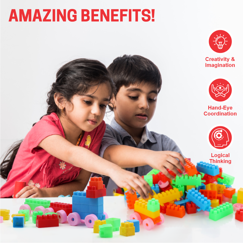 Chanak Plastic Building Blocks for Kids with Wheels, Construction Block Game for Kids Aditi Toys Pvt. Ltd.