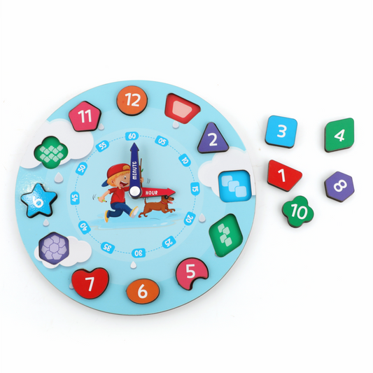 Learning Wooden Clock (Blue) chanak