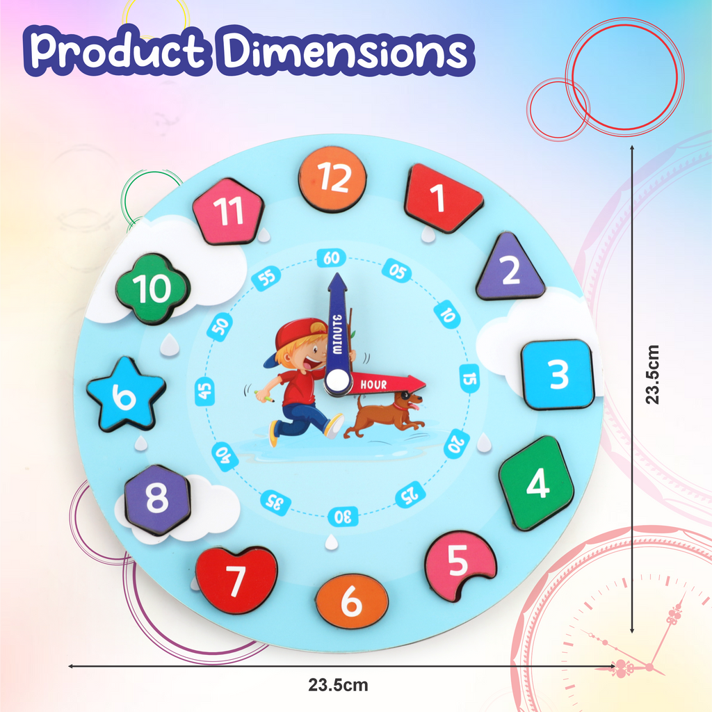 Learning Wooden Clock (Blue) chanak