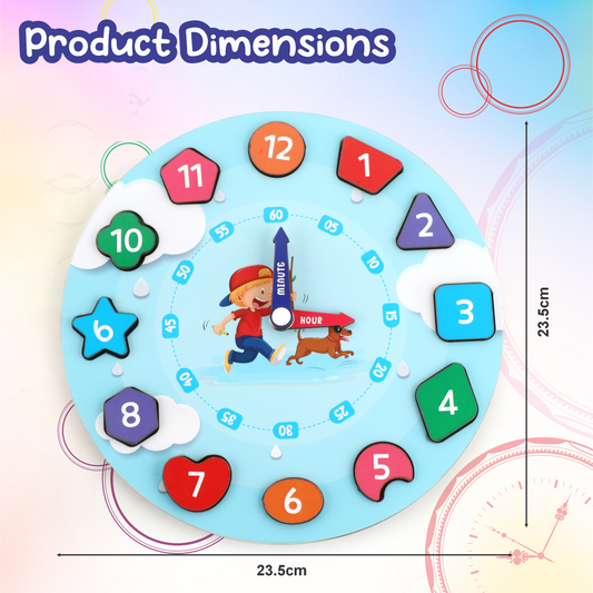 Learning Wooden Clock (Blue) chanak