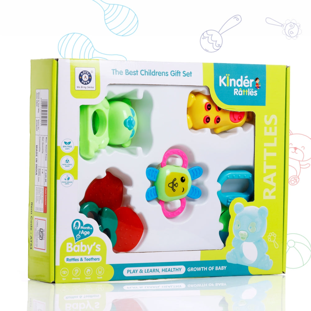 Chanak Kinder Rattle Set 6 Pcs - Non-Toxic Material - chanak