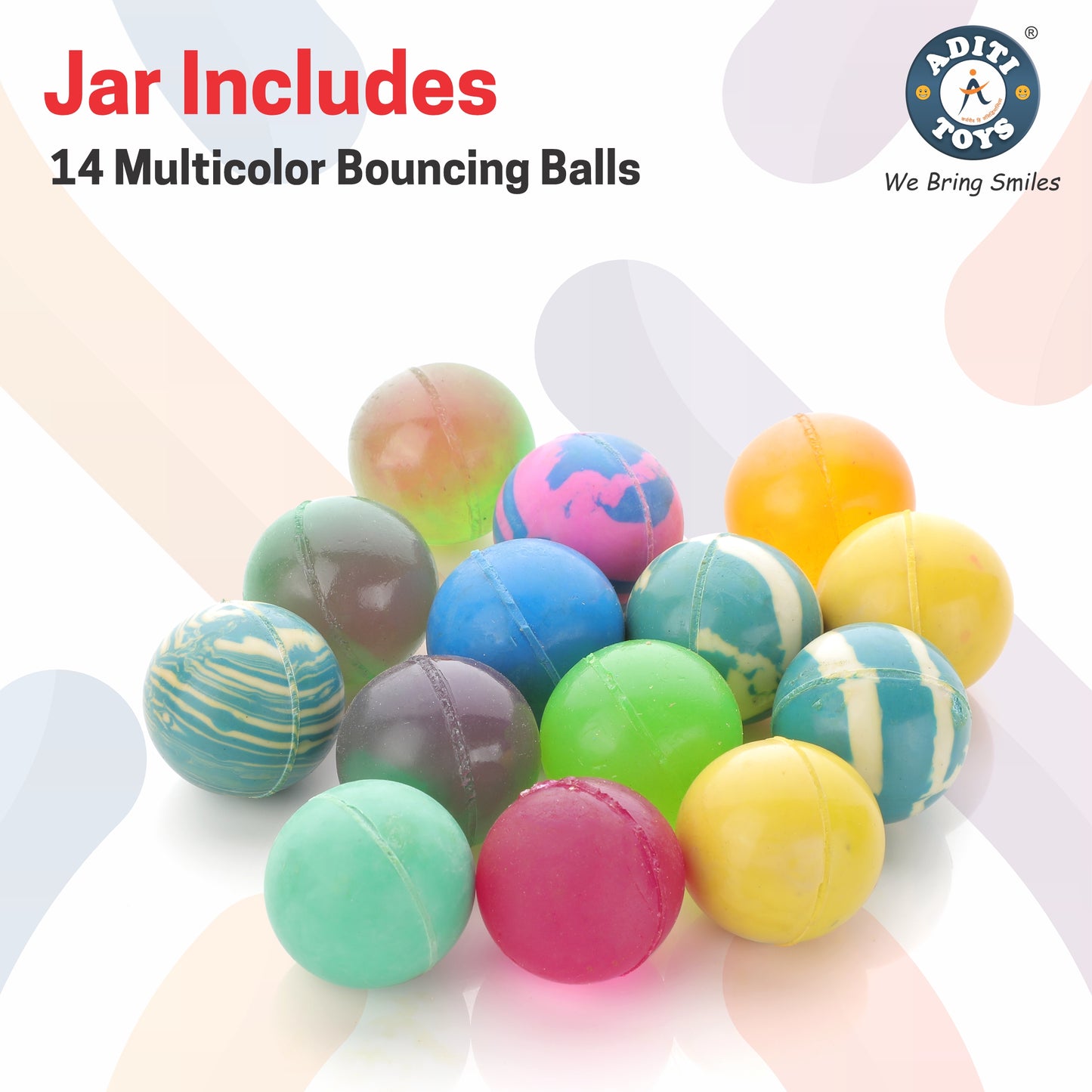Chanak's Crazy Colourful Bouncing Jumping Balls Jar (14 Balls) Glow in The Dark - chanak