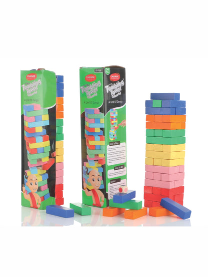 Colorful Wooden Tumbling Tower Game Jenga / Zenga. Puzzle Game for Adults and Kids - chanak