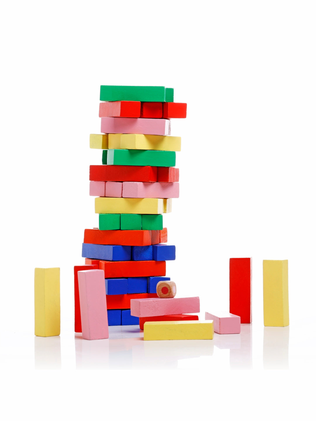 Colorful Wooden Tumbling Tower Game Jenga / Zenga. Puzzle Game for Adults and Kids - chanak