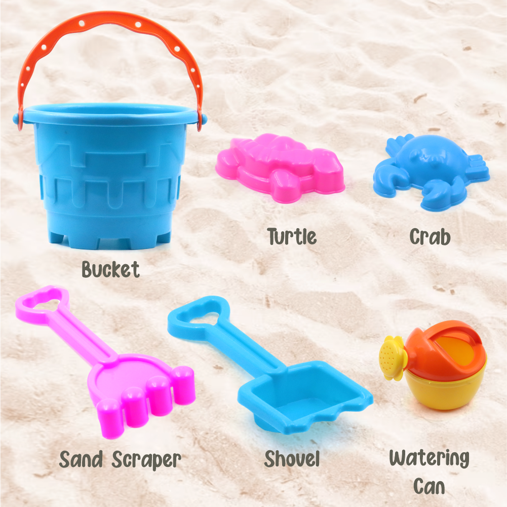 Chanak's 6 Piece Plastic Sand Game Beach Toy Set (Multicolour) Aditi Toys Pvt. Ltd.