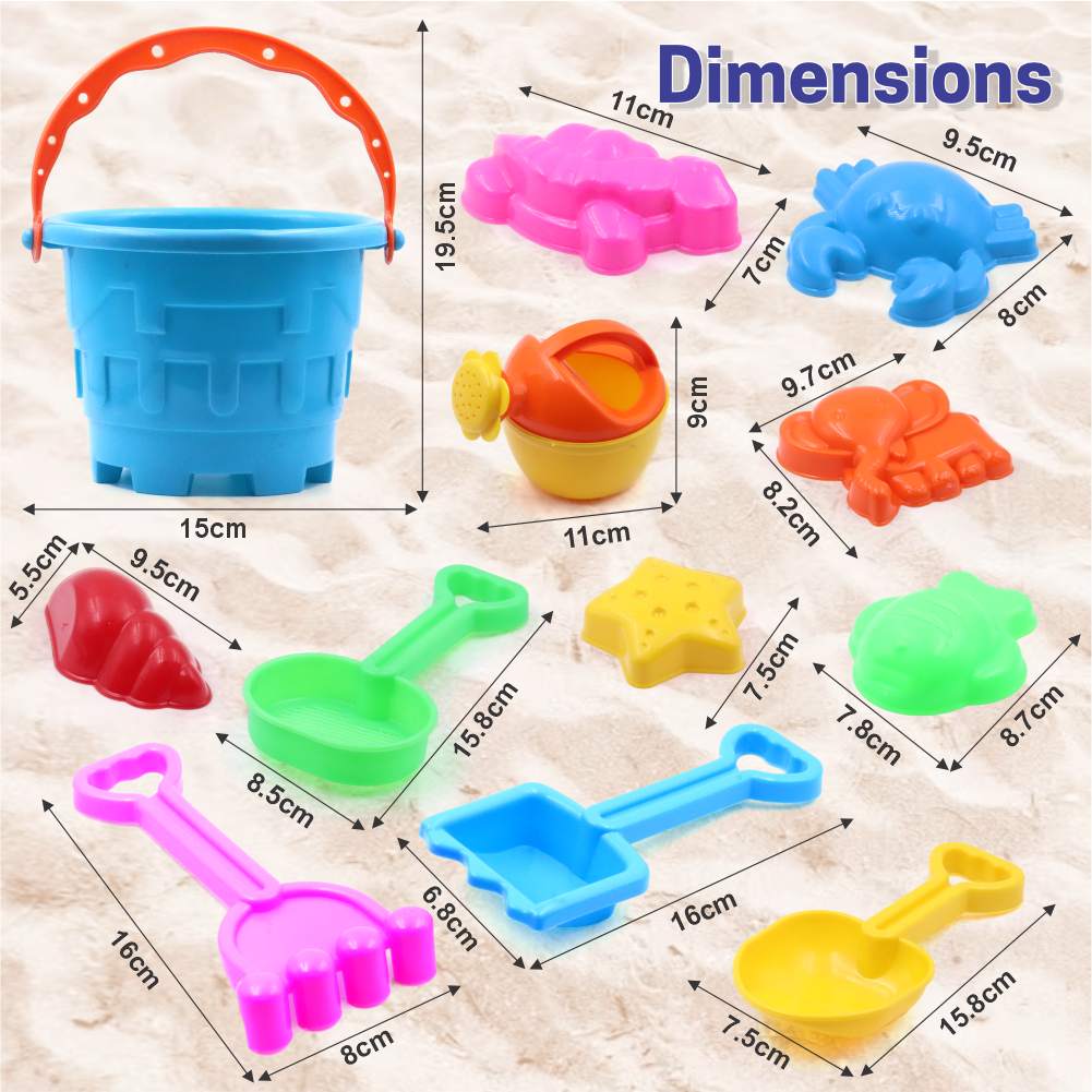 Chanak's 12 Piece Plastic Sand Game Beach Toy Set (Multicolour) Aditi Toys Pvt. Ltd.