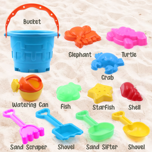 Chanak's 12 Piece Plastic Sand Game Beach Toy Set (Multicolour) Aditi Toys Pvt. Ltd.