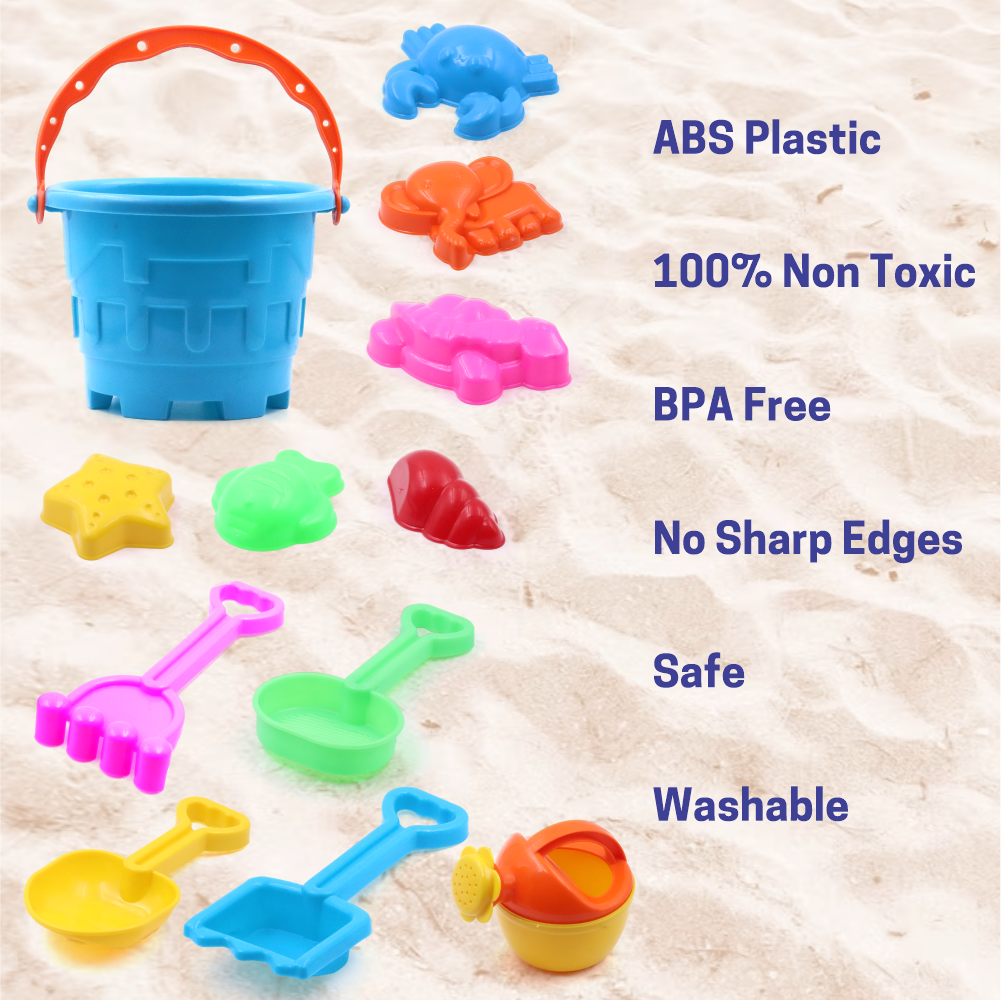 Chanak's 12 Piece Plastic Sand Game Beach Toy Set (Multicolour) Aditi Toys Pvt. Ltd.