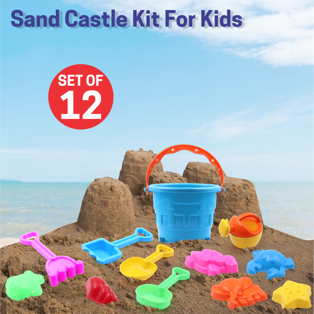 Chanak's 12 Piece Plastic Sand Game Beach Toy Set (Multicolour) Aditi Toys Pvt. Ltd.