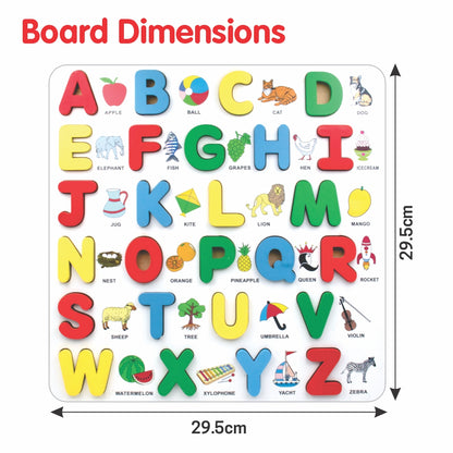 Chanak's Wooden Capital Alphabet Puzzle Board with Picture - chanak