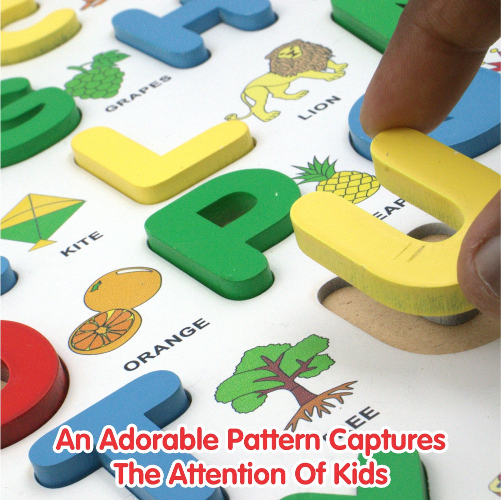 Chanak's Wooden Capital Alphabet Puzzle Board with Picture Aditi Toys Pvt. Ltd.