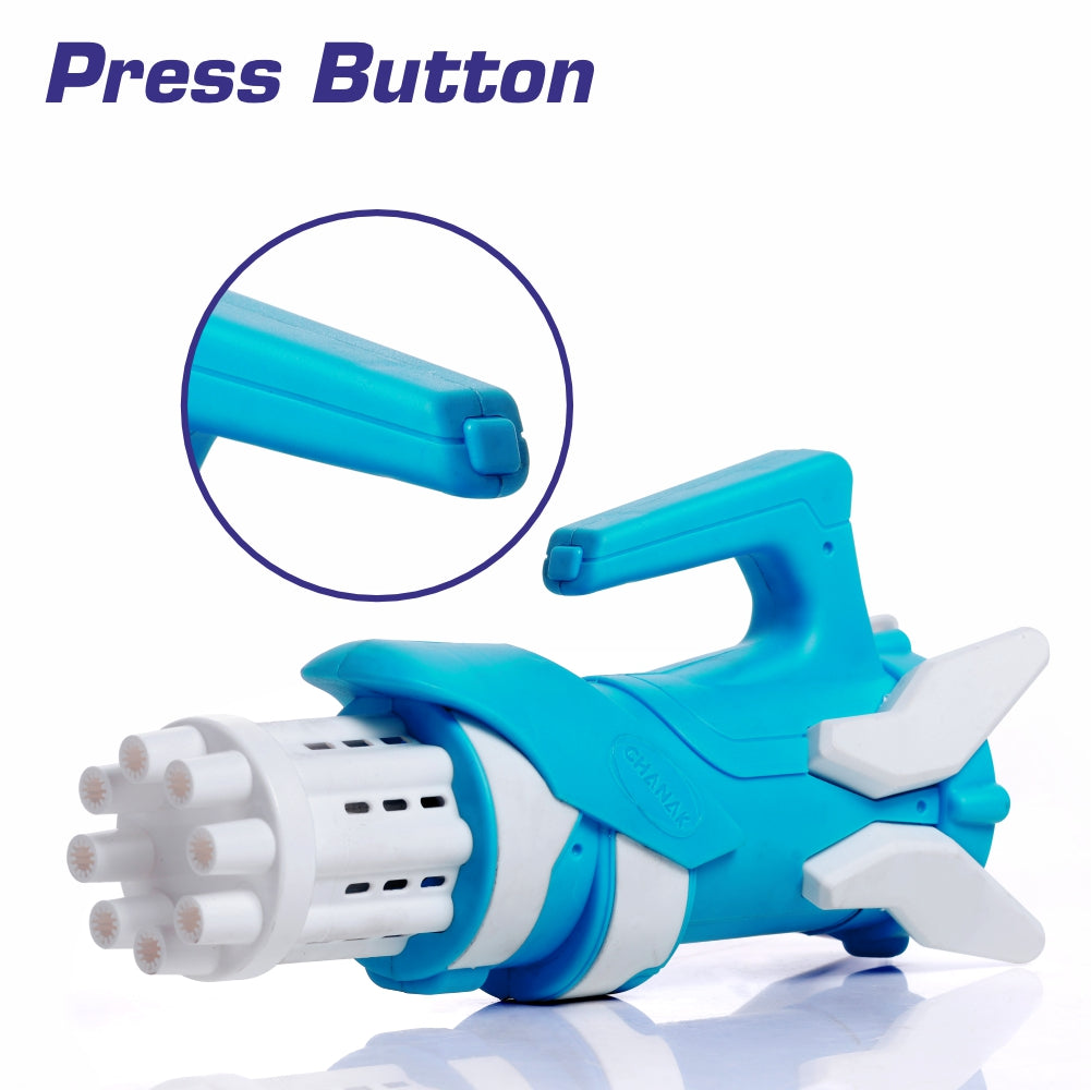 Chanak Gatling Bubble Maker Automatic Toy-Gun for Kids (Sky Blue)