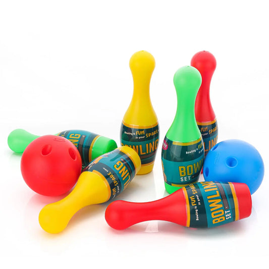 Chanak Plastic Bowling Game Set with 6 Pin and 2 Ball Indoor & Outdoor Play Aditi Toys Pvt. Ltd.