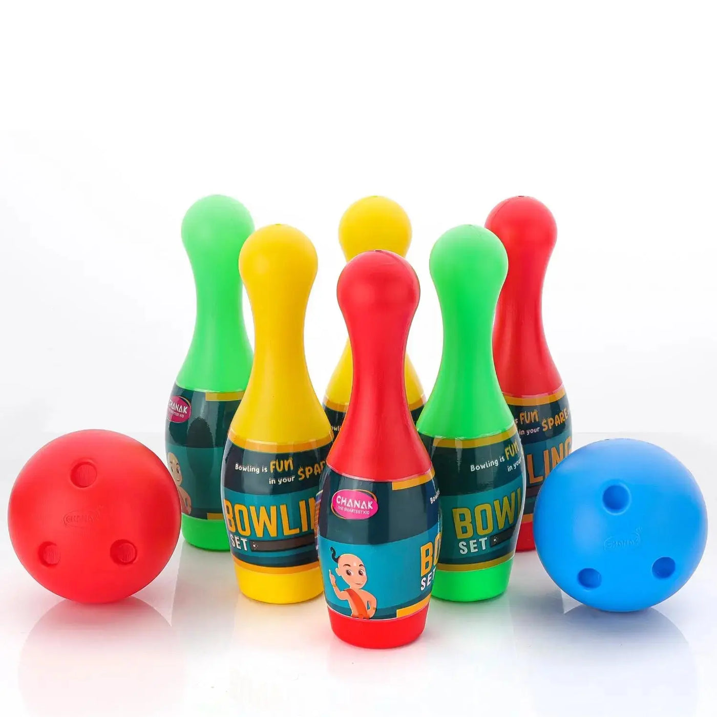 Chanak Plastic Bowling Game Set with 6 Pin and 2 Ball Indoor & Outdoor Play Aditi Toys Pvt. Ltd.