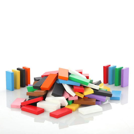 Chanak's Wooden Dominoes Set includes 100 pieces of Blocks in 9 vibrant colours Aditi Toys Pvt. Ltd.