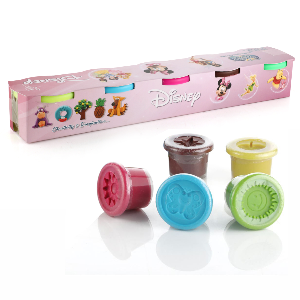 Disney Creative Dough Clay Creation with 6 Colourful Clay & Sculpting Figures (100gm X 5pcs) Aditi Toys Pvt. Ltd.