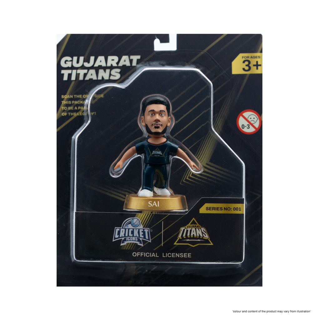 Chanak Cricket Icons Action Figure Sai Sudharsan Gujarat Titans Collectible Miniature Figurine, IPL Edition 360° Rotatable Head, GT Cricket Player for Fans & Kids, Perfect Gift & Collectors Pack of 1 chanak
