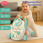 Chanak Happy Feet Baby Walker for 9+ Months, Adjustable Speed, Anti-Slip Wheels, Music & Activity Center, BPA-Free, Stable Design with Water Tank, Interactive Push Walker for Baby Boys & Girls chanak
