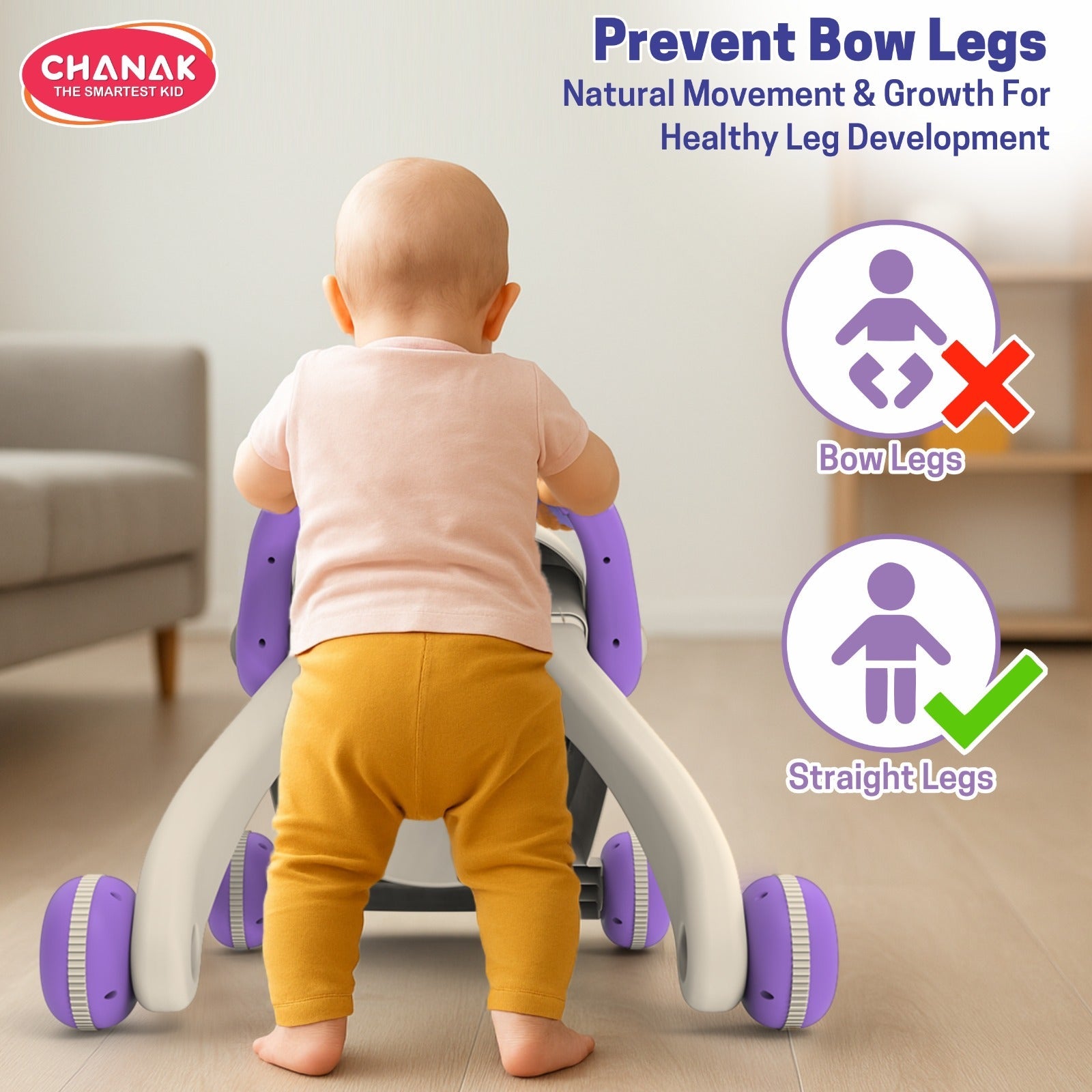 Chanak Happy Feet Baby Walker for 9+ Months, Adjustable Speed, Anti-Slip Wheels, Music & Activity Center, BPA-Free, Stable Design with Water Tank, Interactive Push Walker for Baby Boys & Girls chanak