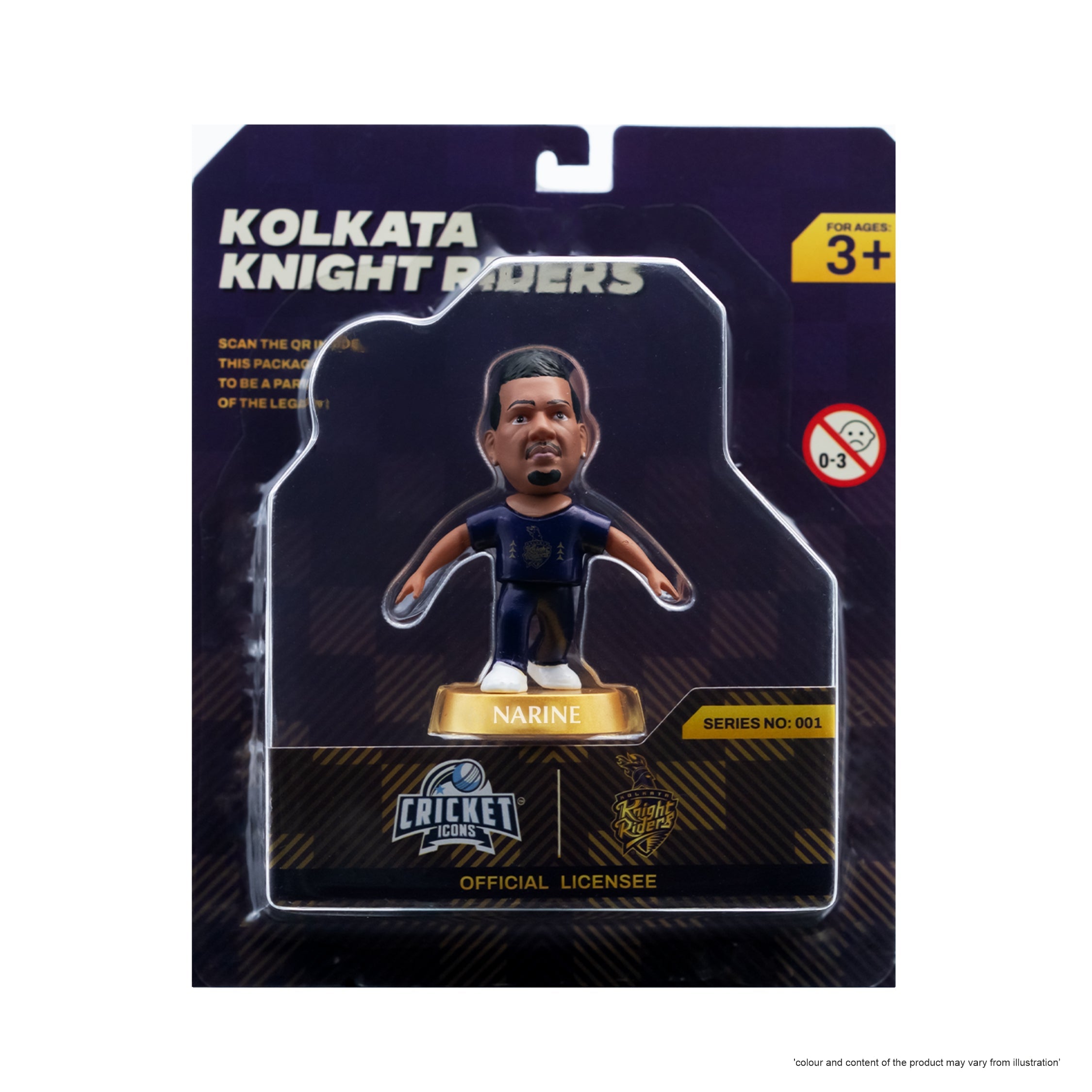 Chanak Cricket Icons Action Figure Sunil Narine Kolkata Knight Riders Collectible Miniature, IPL Edition 360° Rotatable Head, KKR Cricket Player for Fans & Kids, Perfect Gift & Collectors Pack of 1 chanak