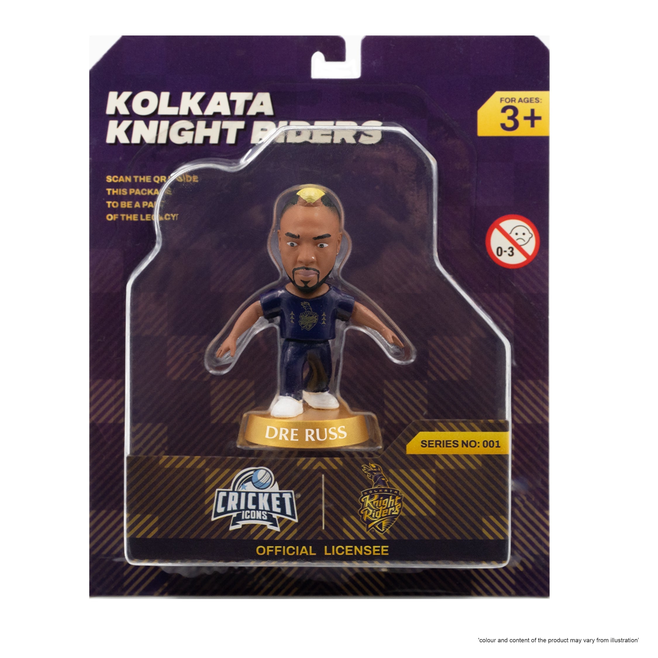 Chanak Cricket Icons Action Figure Andre Russell Kolkata Knight Riders Collectible Miniature, IPL Edition 360° Rotatable Head, KKR Cricket Player for Fans & Kids, Perfect Gift & Collectors Pack of 1 chanak