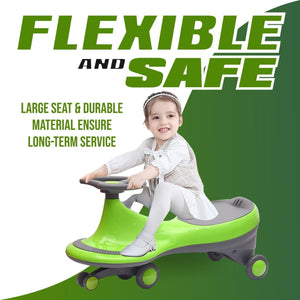 Chanak Kids RideOn Car with 360° Rotating Wheels, Smooth Turning System, Motion-Powered Fun, & Silent PU Wheels Durable Design, 100kg Load Capacity, Perfect for Indoor/Outdoor Play Above 3+ age (Green) chanak