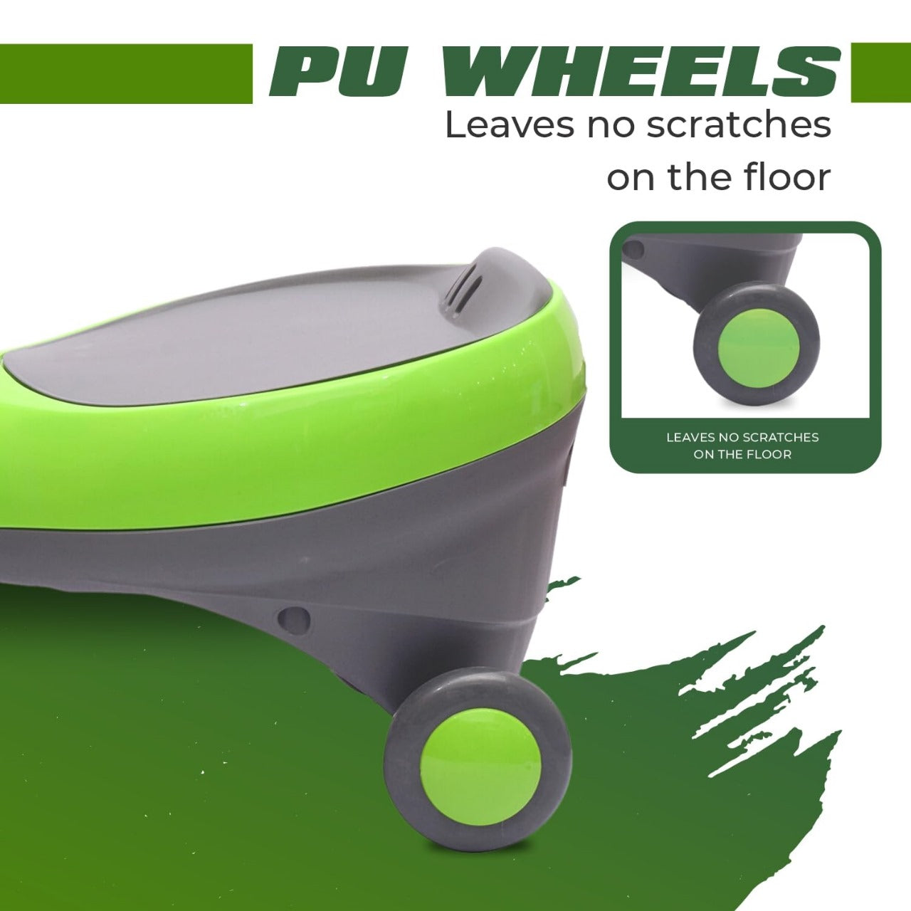 Chanak Kids RideOn Car with 360° Rotating Wheels, Smooth Turning System, Motion-Powered Fun, & Silent PU Wheels Durable Design, 100kg Load Capacity, Perfect for Indoor/Outdoor Play Above 3+ age (Green) chanak